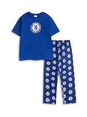 Vanilla Underground Blue Chelsea Short Sleeve Long Leg Pyjamas Set - Image 1 of 6