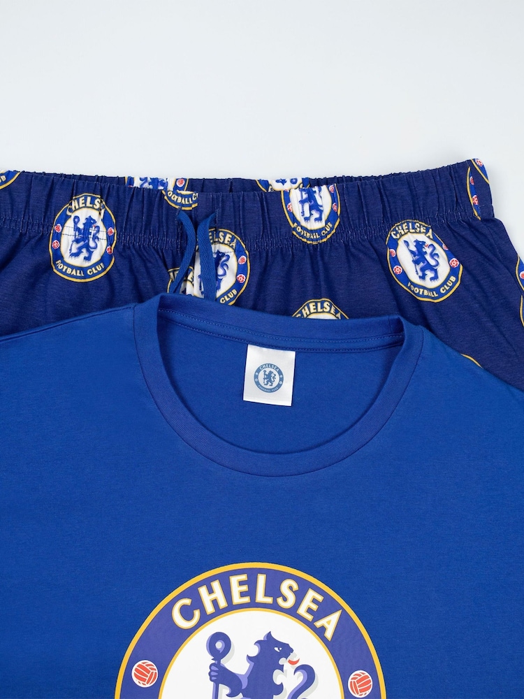 Buy Vanilla Underground Blue Chelsea Short Sleeve Long Leg Pyjamas Set ...