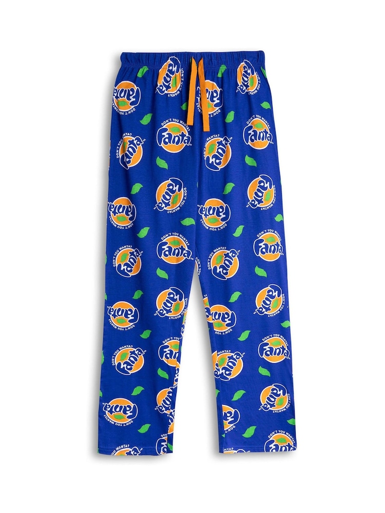 Vanilla Underground Blue Fanta Logo 100% Cotton Lounge Trousers - Image 2 of 7
