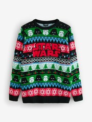 Vanilla Underground Black Star Wars Logo Christmas Jumper - Image 1 of 1