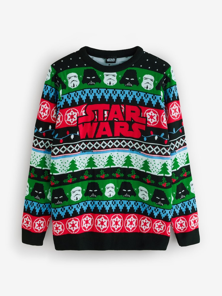 Vanilla Underground Black Star Wars Logo Christmas Jumper - Image 1 of 1
