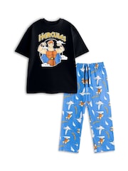 Vanilla Underground Black Disney Hercules Short Sleeve Long Leg Pyjamas Set - Image 1 of 6
