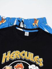 Vanilla Underground Black Disney Hercules Short Sleeve Long Leg Pyjamas Set - Image 3 of 6