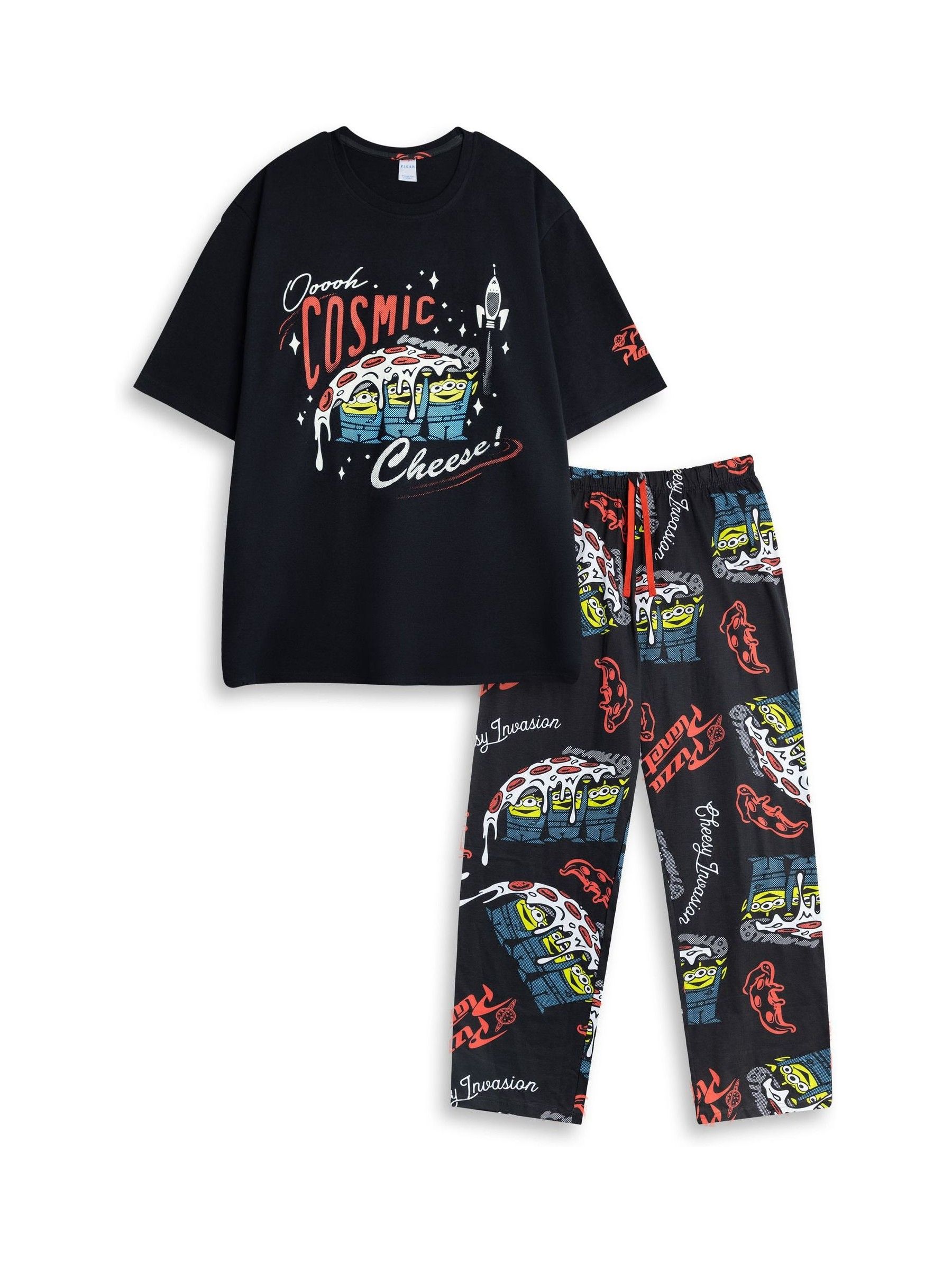 B&Q - Disney Mens Black Toy Story Short Sleeve Long Leg Pyjama Set (Xx-Large) - Image 3