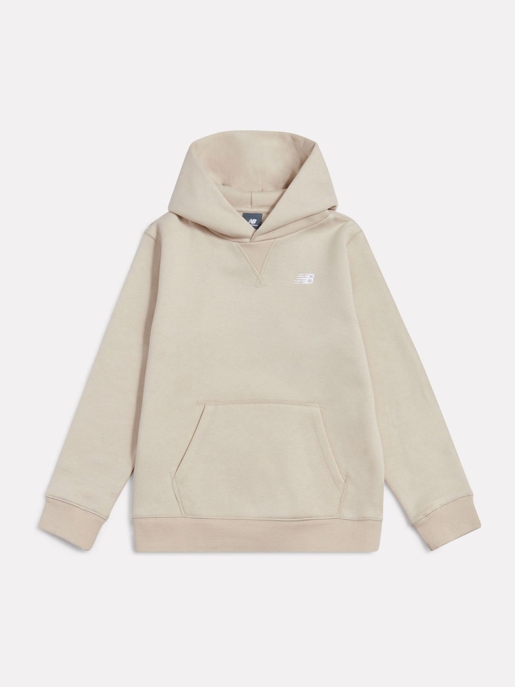 New Balance Brown French Terry Small Logo Hoodie - Image 1 of 3 New Balance Brown French Terry Small Logo Hoodie - Image 1 of 3
