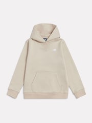 New Balance Brown Small Kids French Terry 100% Cotton Logo Hoodie - Image 6 of 8