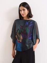 Phase Eight Blue Florence Silk Blouse - Image 1 of 7