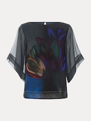 Phase Eight Blue Florence Silk Blouse - Image 7 of 7