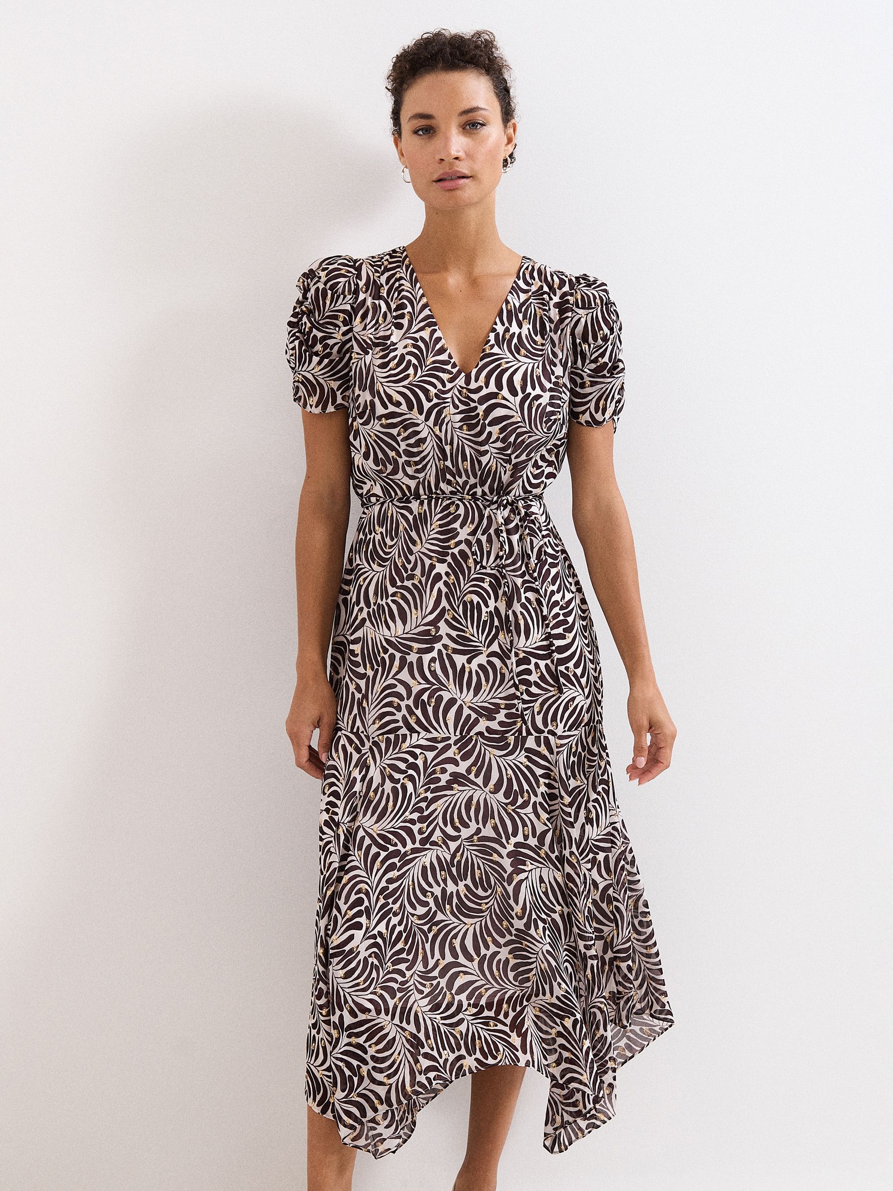 Phase Eight Women's Brown/Cream Verity Shimmer Dress