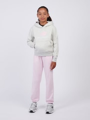 New Balance Grey Brush Back Stacked Logo Hoodie - Image 4 of 8