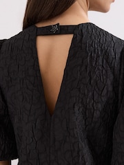 Phase Eight Black Jaquard Dress - Image 6 of 7