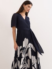 Phase Eight Blue Abigail Wrap Dress - Image 3 of 7