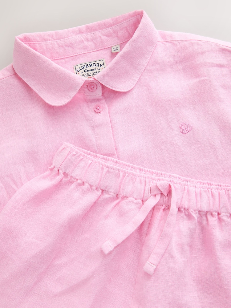 Superdry Pink Linen Co Ord Set - Image 9 of 9