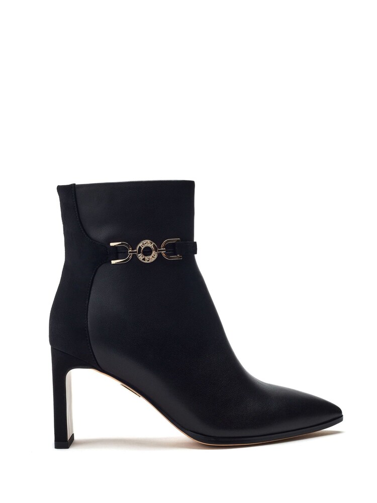 Pallia Pointed Toe Trim Detail Leather Ankle Boots - Image 1 of 4 Pallia Pointed Toe Trim Detail Leather Ankle Boots - Image 1 of 4