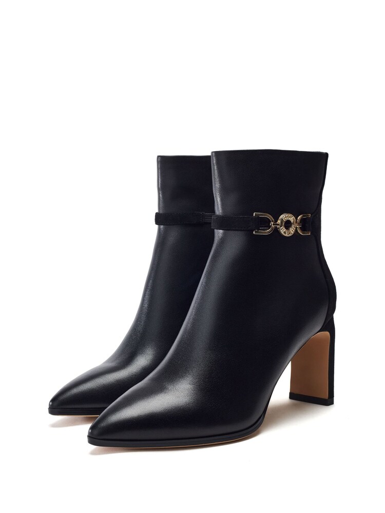 Pallia Pointed Toe Trim Detail Leather Ankle Boots - Image 2 of 4 Pallia Pointed Toe Trim Detail Leather Ankle Boots - Image 2 of 4