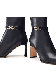 Pallia Pointed Toe Trim Detail Leather Ankle Boots - Image 3 of 4