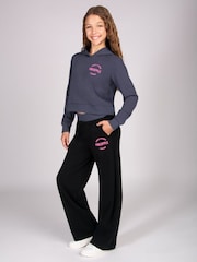 Pineapple Black Pineapple Girls Contrast Band Wide Leg Joggers - Image 3 of 4
