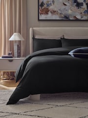 Black Non Iron Simply Soft Microfibre 1 Pack Duvet Cover and Pillowcase Set - Image 1 of 4