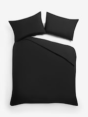 Black Non Iron Simply Soft Microfibre 1 Pack Duvet Cover and Pillowcase Set - Image 4 of 4