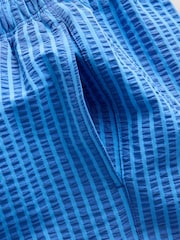 Blue Stripe Seersucker 5 Inch Swim Shorts - Image 3 of 3
