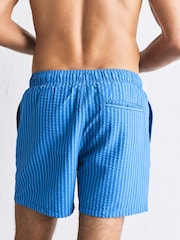 Blue Stripe Seersucker 5 Inch Swim Shorts - Image 6 of 9
