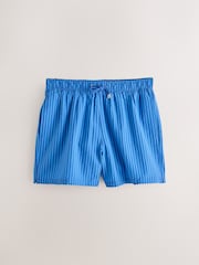 Blue Stripe Seersucker 5 Inch Swim Shorts - Image 7 of 9