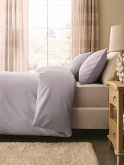Lilac Purple Cotton Rich Plain Bed Set - Image 2 of 7