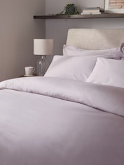 Lilac Purple Cotton Rich Plain Bed Set - Image 3 of 7