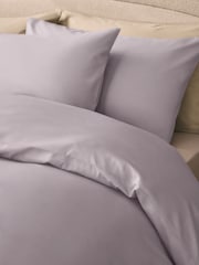Lilac Purple Cotton Rich Plain Bed Set - Image 4 of 7