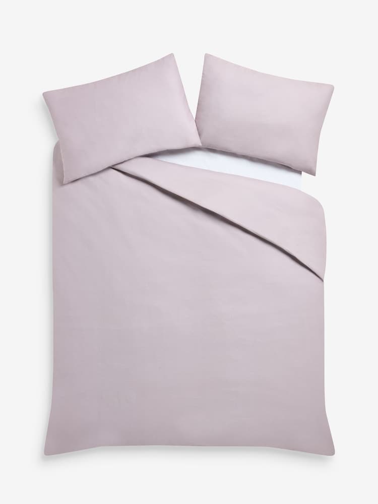 Lilac Purple Cotton Rich Plain Bed Set - Image 7 of 7