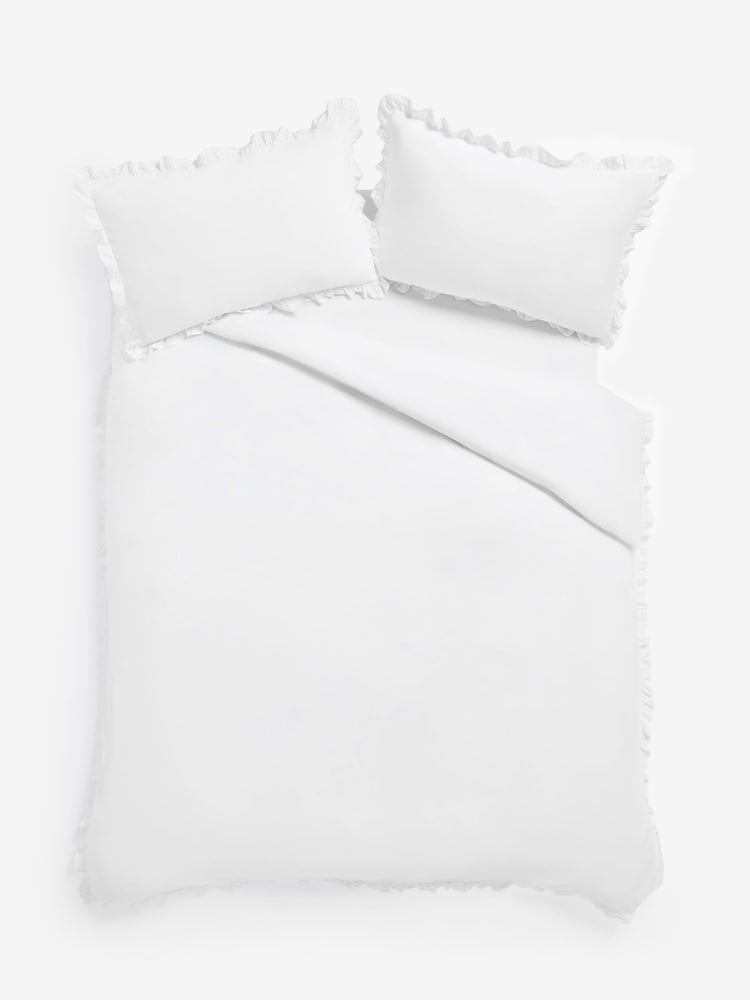 White Non Iron Simply Soft Microfibre Frill Edge Duvet Cover and Pillowcase Set - Image 4 of 4 White Non Iron Simply Soft Microfibre Frill Edge Duvet Cover and Pillowcase Set - Image 4 of 4