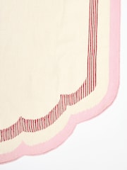 Oliver Bonas Multi Pink Large Scalloped Border Rug - Image 3 of 4