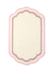 Oliver Bonas Multi Pink Large Scalloped Border Rug - Image 4 of 4