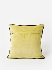 Oliver Bonas Green Mosaic Embroidered Velvet Cushion Cover 45x45cm - Image 2 of 4