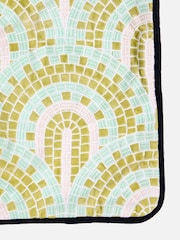 Oliver Bonas Green Mosaic Embroidered Velvet Cushion Cover 45x45cm - Image 3 of 4