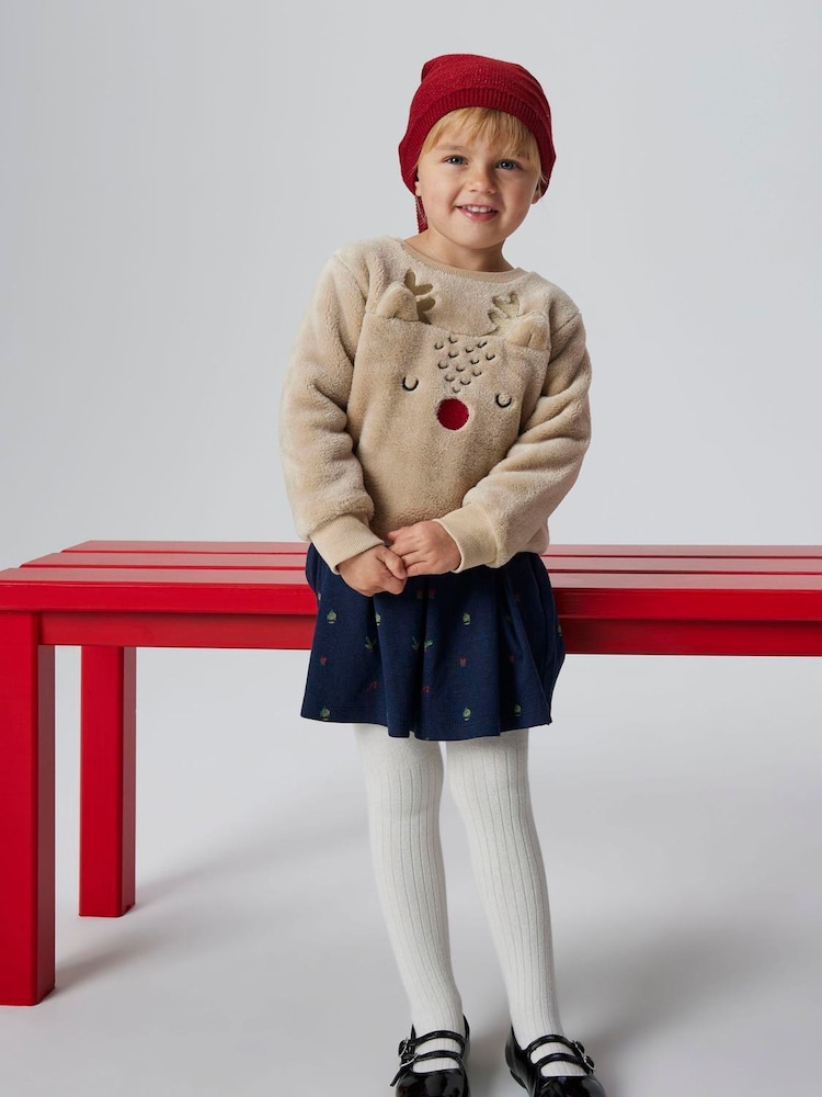 Name It Brown Teddy Cosy Reindeer Jumper - Image 1 of 4 Name It Brown Teddy Cosy Reindeer Jumper - Image 1 of 4