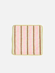 Oliver Bonas Pink Reversible Diamond Stripe Cushion Cover 45x45cm - Image 4 of 5