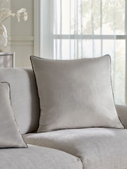 Silver Matte Velvet Contrast Pipe 59 x 59cm Cushion - Image 1 of 5