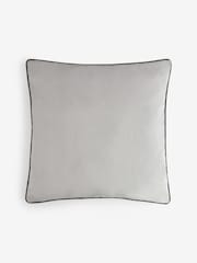 Silver Matte Velvet Contrast Pipe 59 x 59cm Cushion - Image 4 of 5