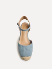 Linzi Blue Present Closed Toe Espadrille Wedges - Image 4 of 5