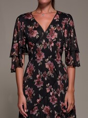 Jolie Moi Black Frill Trim Mesh Maxi Dress - Image 3 of 6