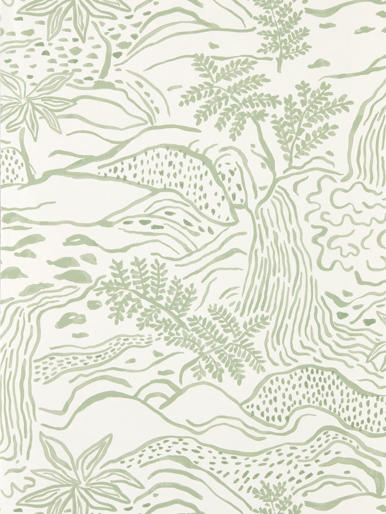 Scion Green Falling Foss Oakham 10M Wallpaper - Image 2 of 2 Scion Green Falling Foss Oakham 10M Wallpaper - Image 2 of 2