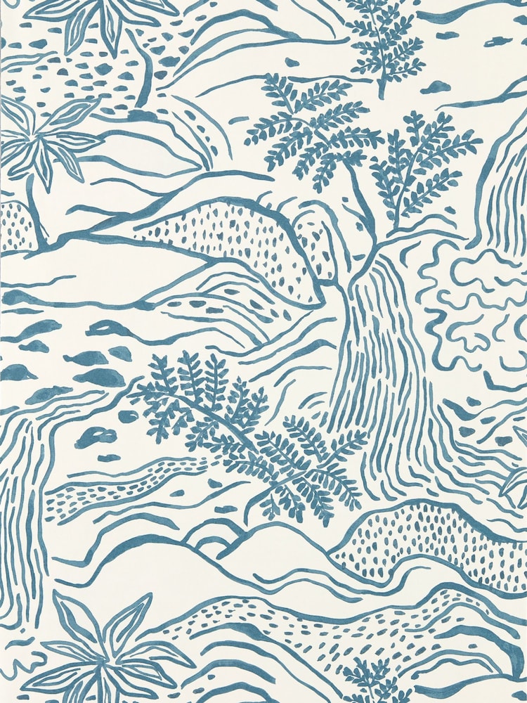 Scion Blue Falling Foss Oakham 10M Wallpaper - Image 4 of 4