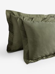 Set of 2 Dark Green 100% Cotton Pillowcases - Image 3 of 3