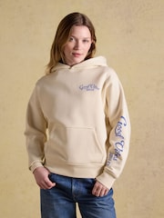 Joules Cream Beach Graphic Unisex Oversized Hoodie - Image 1 of 9
