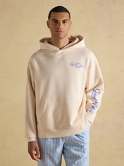 Joules Cream Beach Graphic Unisex Oversized Hoodie - Image 2 of 9