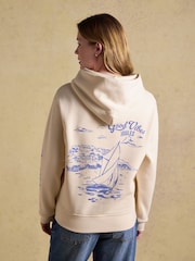 Joules Cream Beach Graphic Unisex Oversized Hoodie - Image 3 of 9