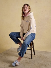 Joules Cream Beach Graphic Unisex Oversized Hoodie - Image 4 of 9