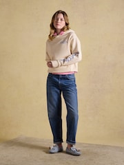 Joules Cream Beach Graphic Unisex Oversized Hoodie - Image 6 of 9