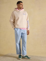 Joules Cream Beach Graphic Unisex Oversized Hoodie - Image 7 of 9